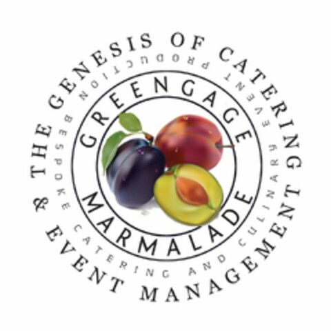 GREENGAGE MARMALADE THE GENESIS OF CATERING & EVENT MANAGEMENT BESPOKE CATERING AND CULINARY EVENT PRODUCTION Logo (USPTO, 22.06.2012)