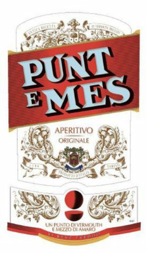 PUNT E MES ANTICA RICETTA DI VERMOUTH PREGIATO APERITIVO ORIGINALE 1786 PRODOTTO D'ITALIA TORINO UN PUNTO DI VERMOUTH E MEZZO DI AMARO SI BEVE FREDDO Logo (USPTO, 29.05.2019)