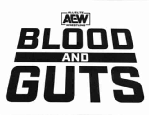 ALL ELITE WRESTLING AEW BLOODS AND GUTS Logo (USPTO, 11/13/2019)