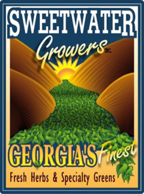 SWEETWATER GROWERS INC. GEORGIA'S FINEST FRESH HERBS & SPECIALTY GREENS Logo (USPTO, 03/12/2009)