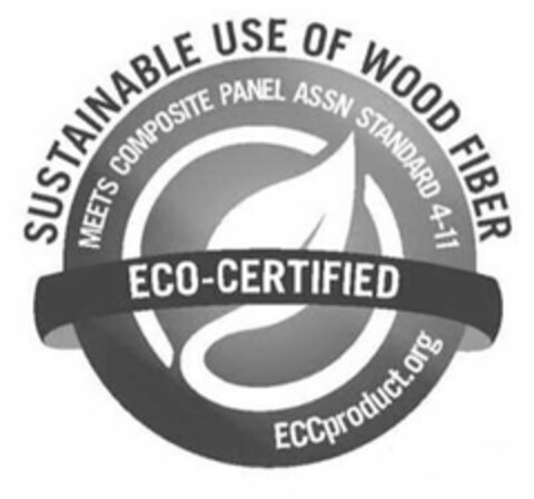 SUSTAINABLE USE OF WOOD FIBER MEETS COMPOSITE PANEL ASSN STANDARD 4-11  ECO-CERTIFIED ECCPRODUCT.ORG Logo (USPTO, 10/19/2011)