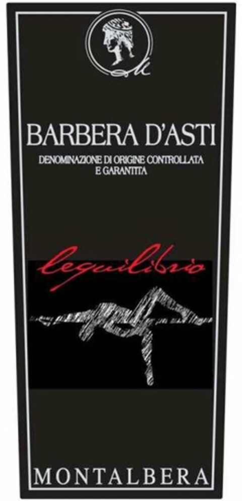 BARBERA D'ASTI DENOMINAZIONE DI ORIGINE CONTROLLATA E GARANTITA LEQUILIBRIO MONTALBERA Logo (USPTO, 21.05.2010)