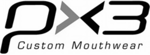 PX3 CUSTOM MOUTHWEAR Logo (USPTO, 08/16/2011)