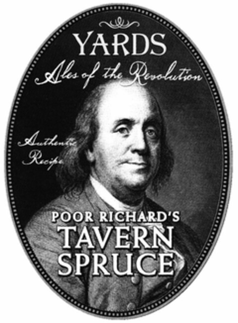 YARDS ALES OF THE REVOLUTION AUTHENTIC RECIPE POOR RICHARD'S TAVERN SPRUCE Logo (USPTO, 08.11.2011)