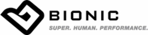 B BIONIC SUPER. HUMAN. PERFORMANCE. Logo (USPTO, 04.04.2012)