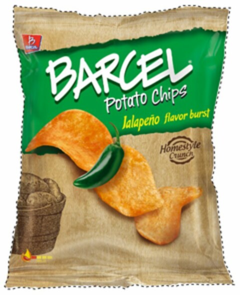 B BARCEL BARCEL POTATO CHIPS JALAPEÑO FLAVOR BURST HOMESTYLE CRUNCH Logo (USPTO, 12/23/2014)