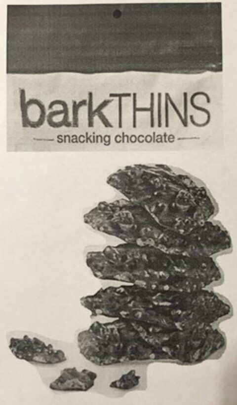 BARKTHINS SNACKING CHOCOLATE Logo (USPTO, 28.10.2015)
