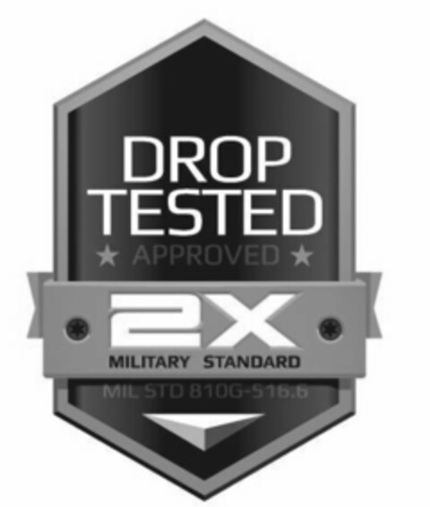 DROP TESTED APPROVED 2X MILITARY STANDARD MIL STD 810G-516.6 Logo (USPTO, 27.12.2016)