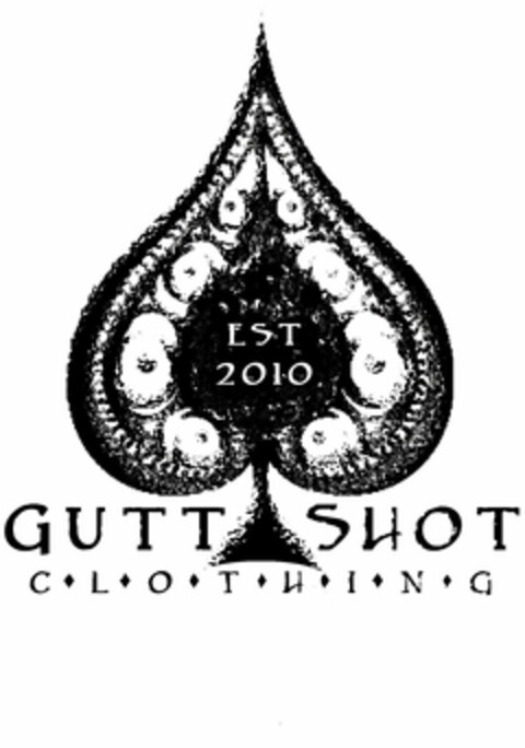 GUTT SHOT CLOTHING EST 2010 Logo (USPTO, 06/15/2010)