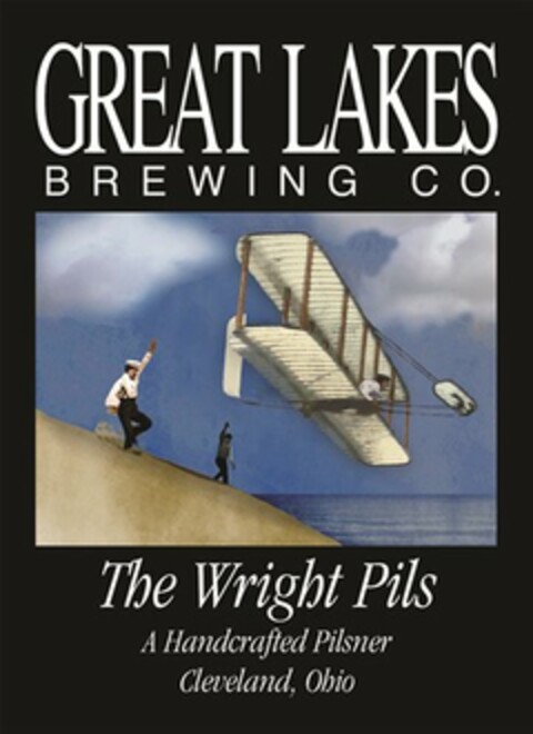 GREAT LAKES BREWING CO. THE WRIGHT PILS A HANDCRAFTED PILSNER CLEVELAND, OHIO Logo (USPTO, 29.09.2011)