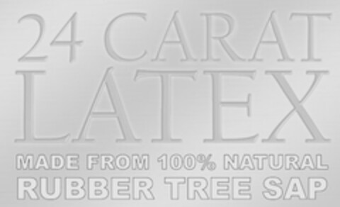 24 CARAT LATEX MADE FROM 100% NATURAL RUBBER TREE SAP Logo (USPTO, 08.03.2012)