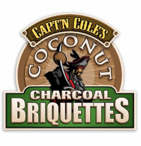 CAPT'N COLE'S COCONUT CHARCOAL BRIQUETTES Logo (USPTO, 08.03.2013)