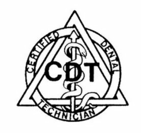 CDT CERTIFIED DENTAL TECHNICIAN Logo (USPTO, 03/16/2015)