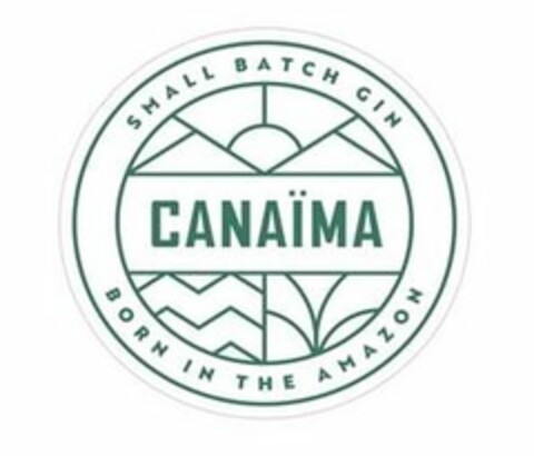 SMALL BATCH GIN CANAÏMA BORN IN THE AMAZON Logo (USPTO, 02/13/2019)