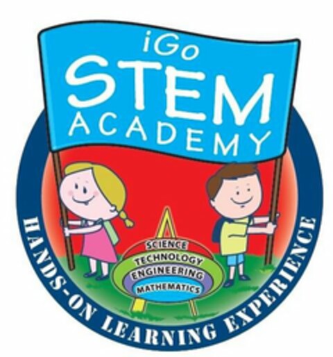 IGO STEM ACADEMY FOR YOUNG KIDS SCIENCE TECHNOLOGY ENGINEERING MATHEMATICS HANDS-ON LEARNING EXPERIENCE Logo (USPTO, 06/18/2020)