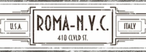 U.S.A. ROMA-N.Y.C. ITALY 410 CLVLD ST. Logo (USPTO, 04/22/2014)