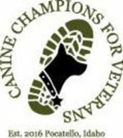 CANINE CHAMPIONS FOR VETERANS EST. 2016POCATELLO, IDAHO Logo (USPTO, 11/16/2017)