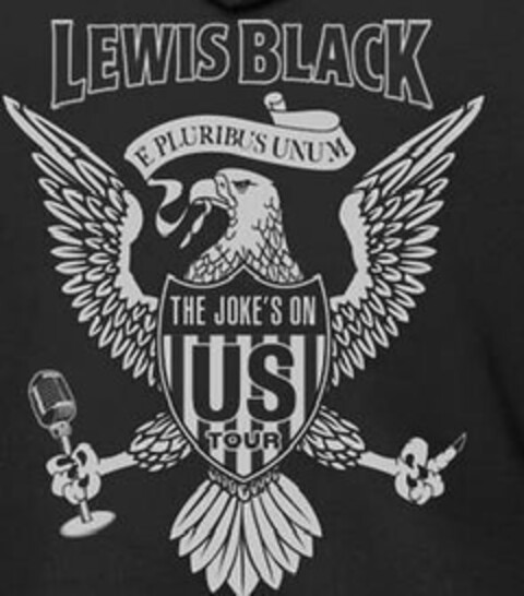 LEWIS BLACK E PLURIBUS UNUM THE JOKE'S ON US TOUR Logo (USPTO, 08/30/2018)