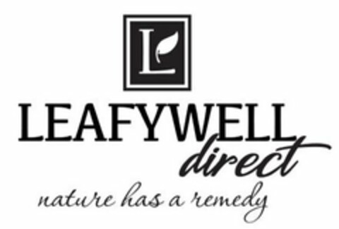 L LEAFYWELL DIRECT NATURE HAS A REMEDY Logo (USPTO, 04/12/2019)