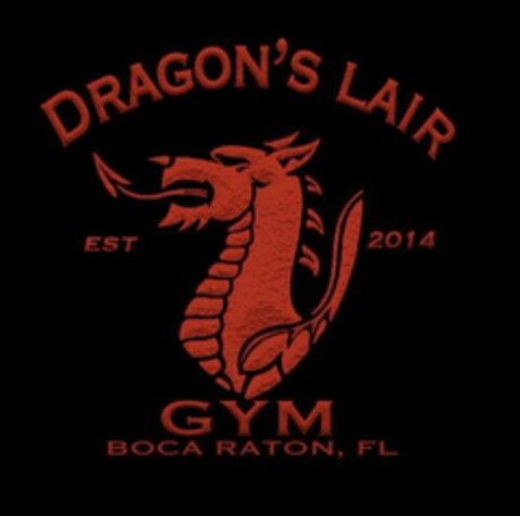 DRAGON'S LAIR GYM EST 2014 BOCA RATON, FL Logo (USPTO, 09.10.2019)