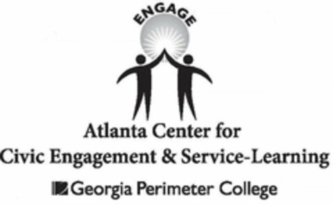 ENGAGE ATLANTA CENTER FOR CIVIC ENGAGEMENT & SERVICE-LEARNING GEORGIA PERIMETER COLLEGE Logo (USPTO, 08/27/2010)