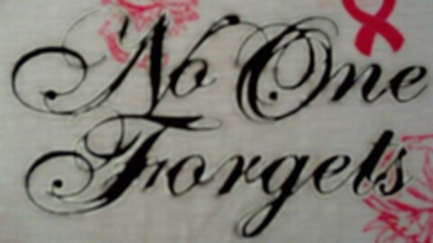 NO ONE FORGETS Logo (USPTO, 05.10.2010)