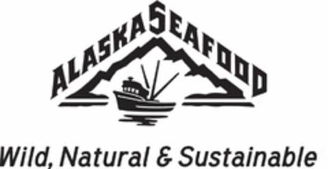ALASKA SEAFOOD WILD, NATURAL & SUSTAINABLE Logo (USPTO, 10/15/2010)