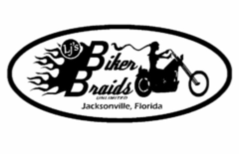 LJ'S BIKER BRAIDS UNLIMITED JACKSONVILLE, FLORIDA Logo (USPTO, 18.04.2011)