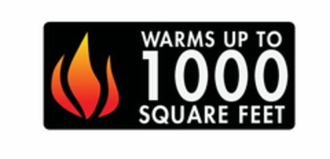 WARMS UP TO 1000 SQUARE FEET Logo (USPTO, 07/19/2012)