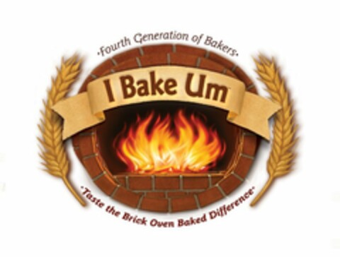 ·FOURTH GENERATION OF BAKERS· I BAKE UM·TASTE THE BRICK OVEN BAKED DIFFERENCE· Logo (USPTO, 31.07.2012)