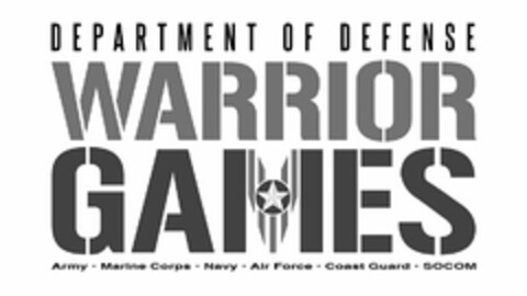 DEPARTMENT OF DEFENSE WARRIOR GAMES ARMY  ·  MARINE CORPS  · NAVY · AIR FORCE ·  COAST GUARD ·  SOCOM Logo (USPTO, 10.08.2016)