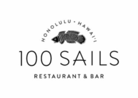 HONOLULU HAWAI'I 100 SAILS RESTAURANT &BAR Logo (USPTO, 08.02.2017)