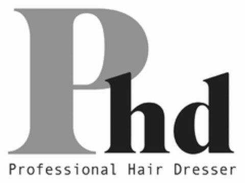 PHD PROFESSIONAL HAIR DRESSER Logo (USPTO, 27.03.2017)