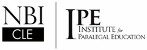 NBI CLE IPE INSTITUTE FOR PARALEGAL EDUCATION Logo (USPTO, 03/06/2020)