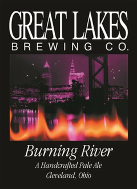 GREAT LAKES BREWING CO. BURNING RIVER A HANDCRAFTED PALE ALE CLEVELAND, OHIO Logo (USPTO, 29.09.2011)