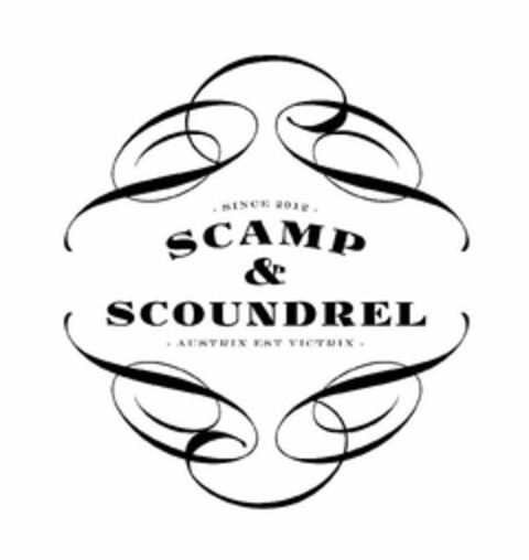 · SINCE 2012 · SCAMP & SCOUNDREL · AUSTRIX EST VICTRIX · Logo (USPTO, 10.05.2012)