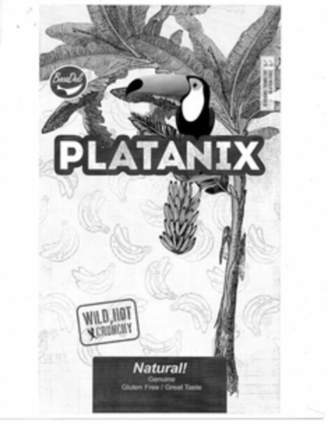 BOCADELI 0 GRAMS TRANS FAT GLUTEN FREE PLATANIX WILD, HOT CRUNCHY NATURAL! GENUINE GLUTEN FREE / GREAT TASTE Logo (USPTO, 30.10.2017)