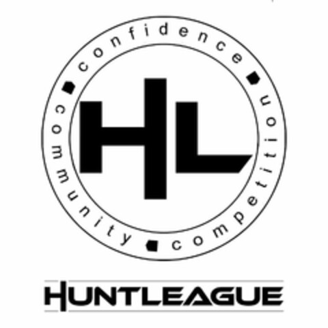 HL HUNTLEAGUE COMPETITION COMMUNITY CONFIDENCE Logo (USPTO, 01/23/2018)