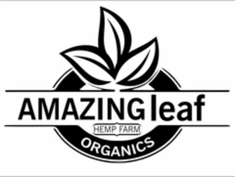 AMAZING LEAF ORGANICS HEMP FARM Logo (USPTO, 03/17/2020)