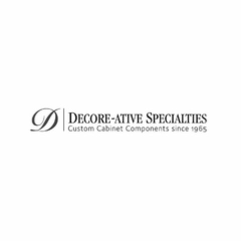 D DECORE-ATIVE SPECIALTIES CUSTOM CABINET COMPONENTS SINCE 1965 Logo (USPTO, 05/19/2020)