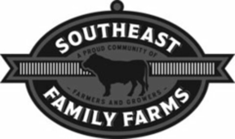 SOUTHEAST FAMILY FARMS A PROUD COMMUNITY OF - FARMERS AND GROWERS - Logo (USPTO, 01.02.2012)