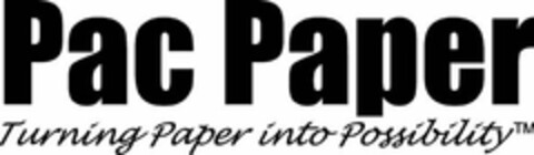 PAC PAPER TURNING PAPER INTO POSSIBILITY Logo (USPTO, 29.04.2014)