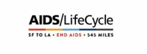 AIDS/LIFECYCLE SF TO LA · END AIDS · 545 MILES Logo (USPTO, 07.08.2017)