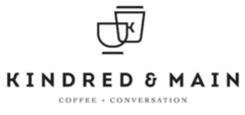 K KINDRED & MAIN COFFEE + CONVERSATION Logo (USPTO, 26.07.2018)