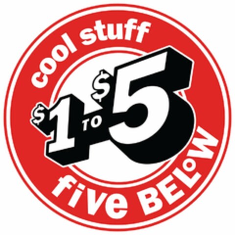 COOL STUFF $1 TO $5 FIVE BELOW Logo (USPTO, 24.07.2019)