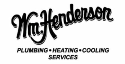 WM. HENDERSON PLUMBING · HEATING · COOLING SERVICES Logo (USPTO, 06.11.2019)