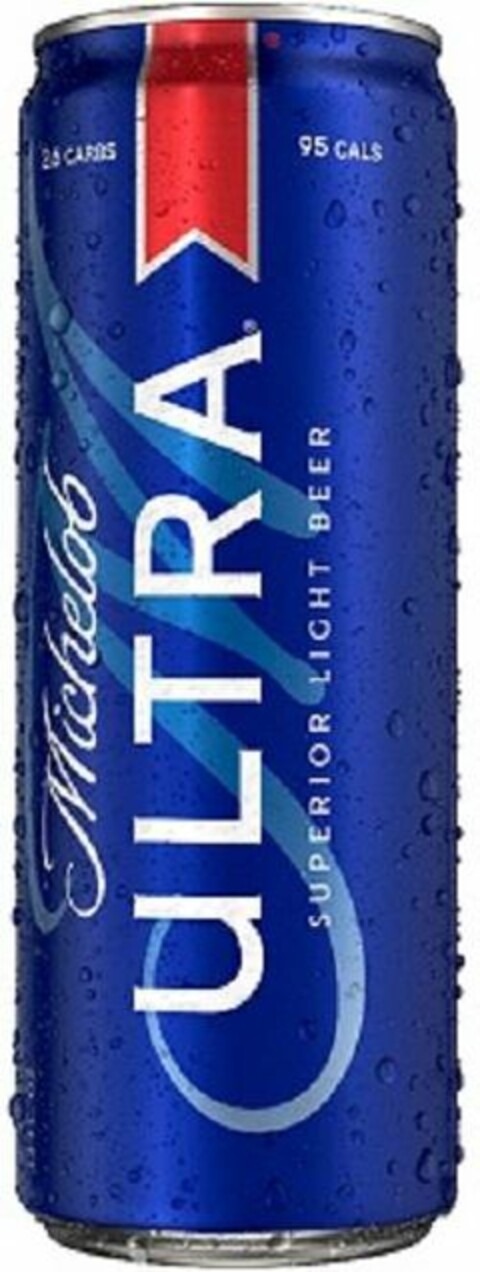 MICHELOB ULTRA SUPERIOR LIGHT BEER M 2.6 CARBS 95 CALS 12 FL OZ. Logo (USPTO, 20.07.2020)