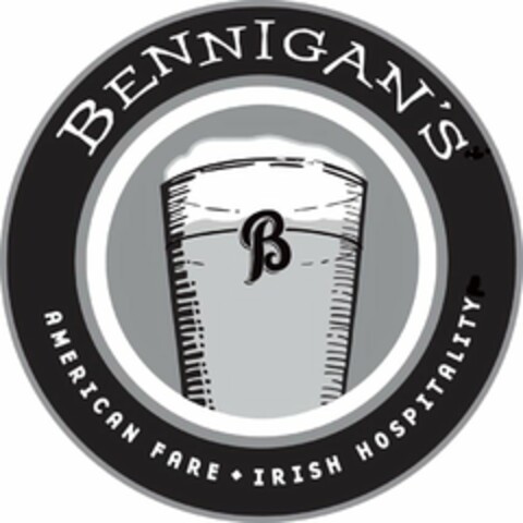 B BENNIGAN'S AMERICAN FARE IRISH HOSPITALITY Logo (USPTO, 11.05.2010)