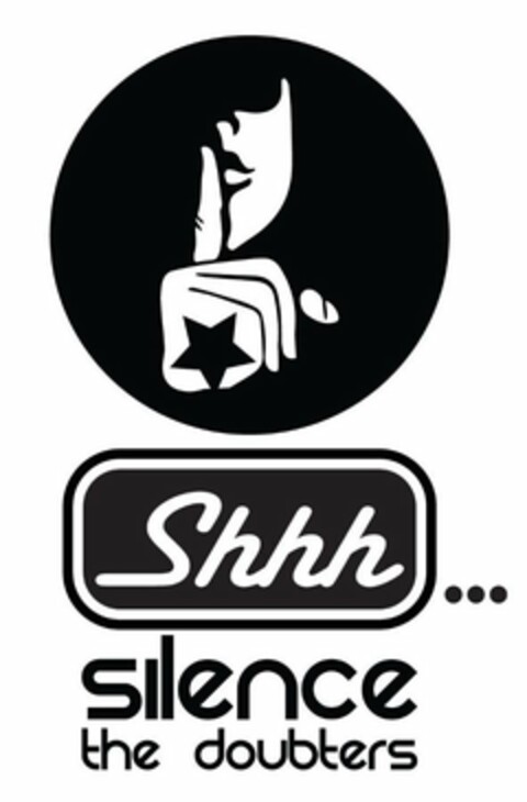 SHHH ... SILENCE THE DOUBTERS Logo (USPTO, 10.04.2018)