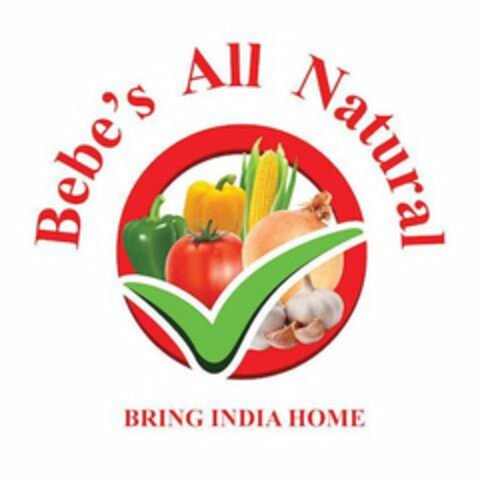 BEBE'S ALL NATURAL BRING INDIA HOME Logo (USPTO, 30.07.2019)